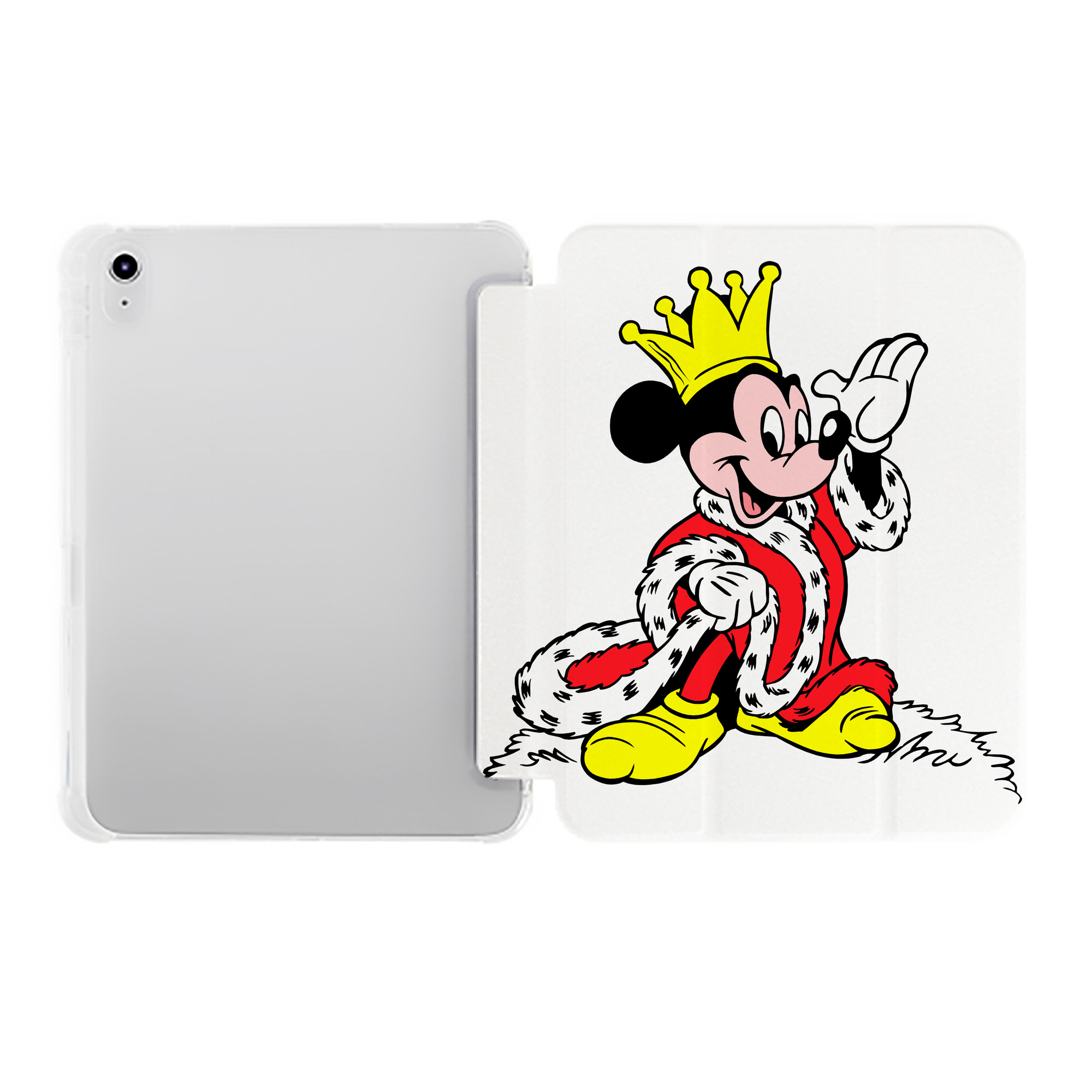 （画像用） ミッキーマウス Mickey Mouse IPad ケース ペン収納付き 三つ折りスタンド PUレザー×シリコン 対応機種9.5/10.5/10.9インチ